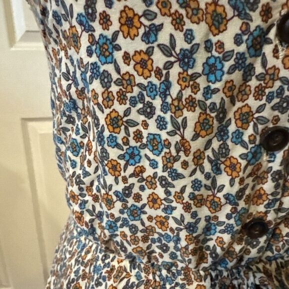 Floral Boho Midi Dress Small Lined Cottagecore Peasant Flower Romantic Casual - Picture 3 of 14